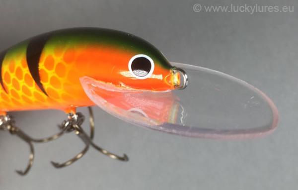 Karikko Wobbler, Länge: 13 cm, Farbe: Orange Perch 113, schwimmend, von Suomen Uistin The Finnish Lure Company (Jarmo Rapala)